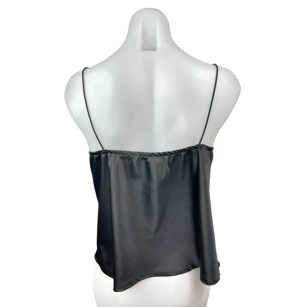 Princess Polly Black Silk Satin Sleeveless Twist Front Cami Camisole Tank Top 10 - Image 4