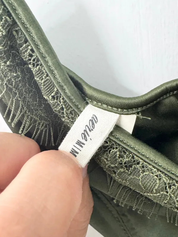 Aerie Green Lace Bralette Top Bra Cami Cropped M - Image 3