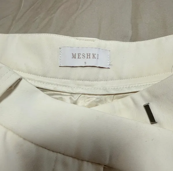 Meshki Suiting Wide Leg Pant - Ivory - Image 4
