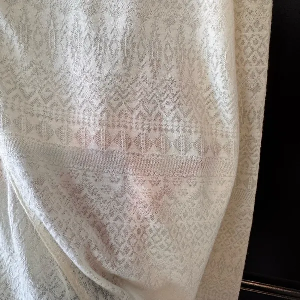 Self Esteem Boho Burnout Lace Top Womens XL Ivory‎ Excellent Geometric V-Neck - Image 5