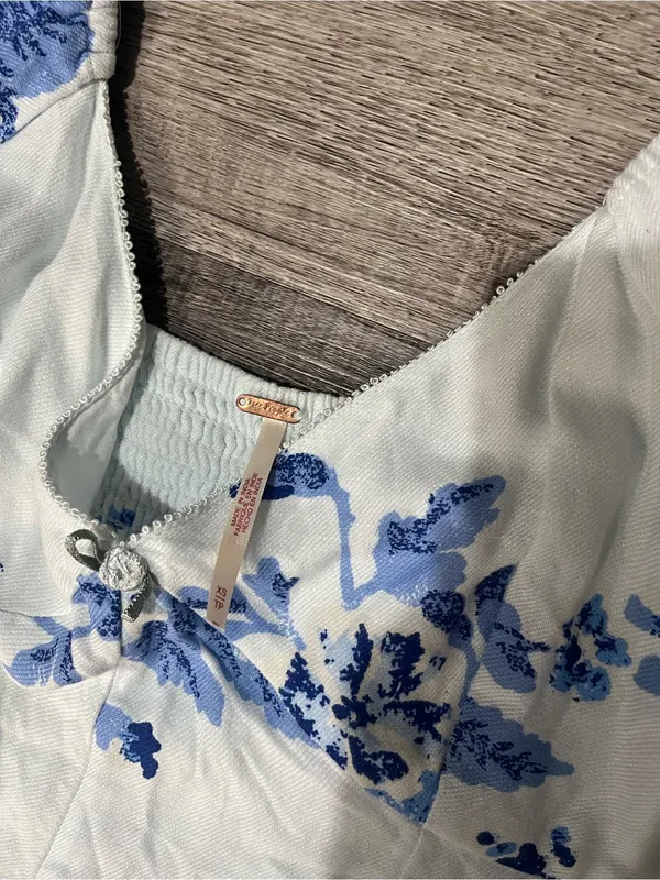FREE PEOPLE Francesca Mini Dress in Blue - Image 5