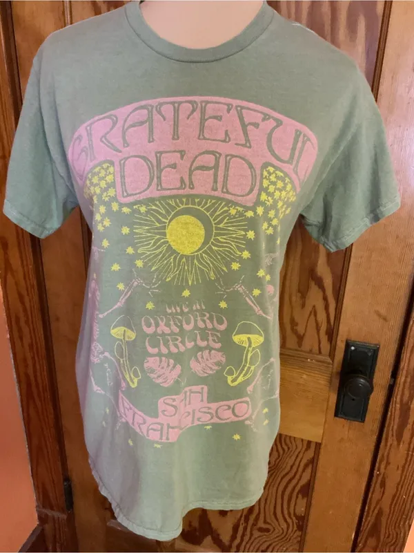 Grateful Dead Oxford Circle San Francisco Junk Food Tee Small Green Psychedelic - Image 6