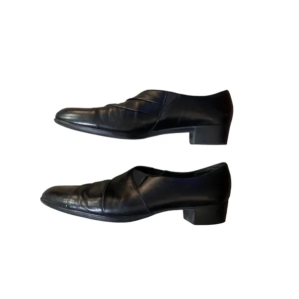 Munro Alison Black Leather Slip On 12 SS Narrow Used - Image 8