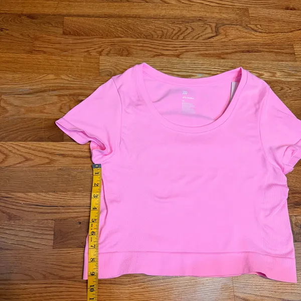 All in Motion Women’s XXL Pink Nylon Ribbed Short Sleeve Athletic Top Sporty - Image 3
