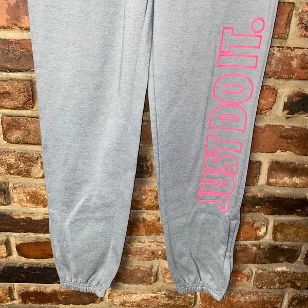 Nike Gray Pink Graphic Pull-On Jogger Sweatpants Women's Size Small - Image 3