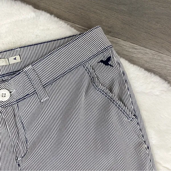 Grane Y2K Seersucker Stripe Low Rise Wide Leg Trouser Pants Blue White Juniors‎ - Image 5