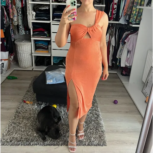 ONE-SHOULDER MIDI DRESS-X-Large/Size 10 - Image 3