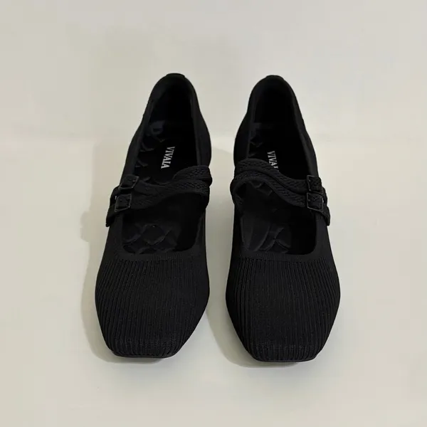 VIVAIA Mary Jane Knit Heels Black Eco Friendly Comfort Work Shoe 41.5 US 10 - Image 3