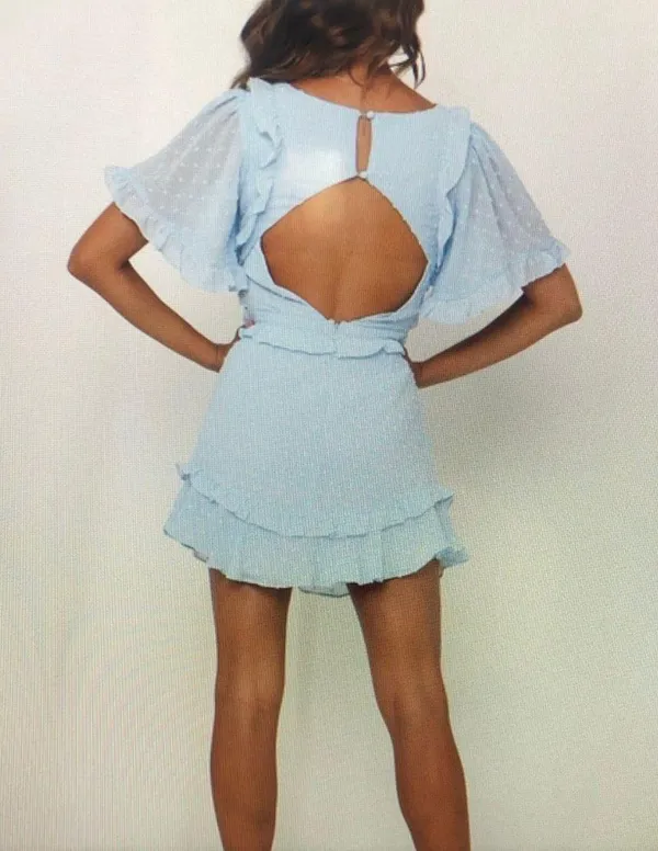 Hello Molly Baby Blue Mini Dress - Image 3