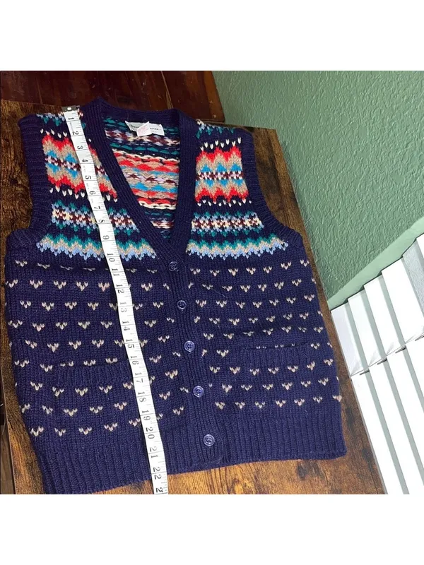 Vintage 90s Multicolor Knit Sweater Vest - Image 10