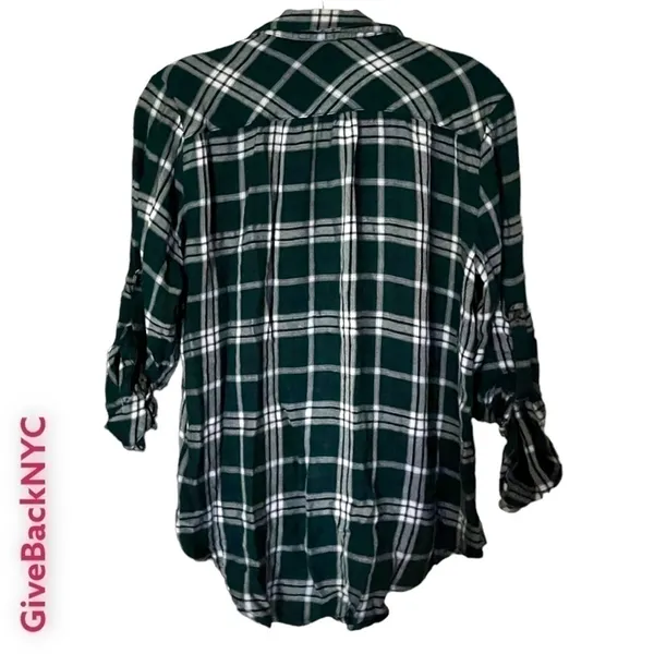 Lord & Taylor Plaid Button Down Shirt Forest Green Size S - Image 2