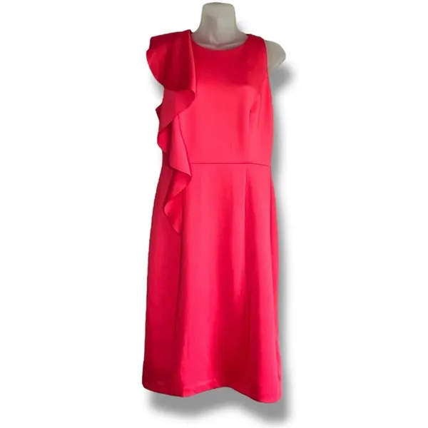 Vince Camuto one sleeve large ruffle red dress NWT size 10 - Image 7