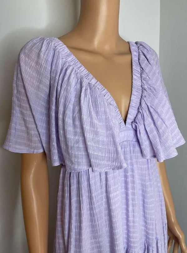 Lalavon Deep V Neck Maxi Dress size S - Image 3