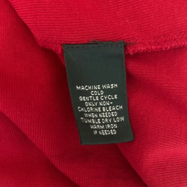 Lauren Ralph Lauren Women Preppy Classic Equestrian Top L Red Faux‎ Suede Trim - Image 7