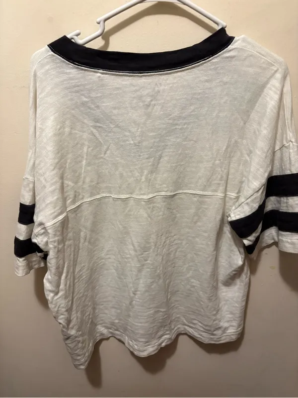 Faherty Sunwashed Slub organic cotton varsity tee XL black/ white - Image 8