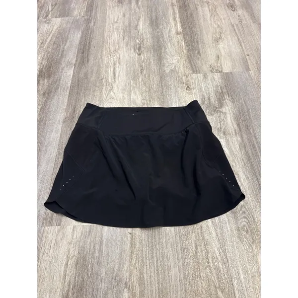 Athleta Run With It 14" Skort Black Athletic Running Tennis Skirt Women Medium - Image 2