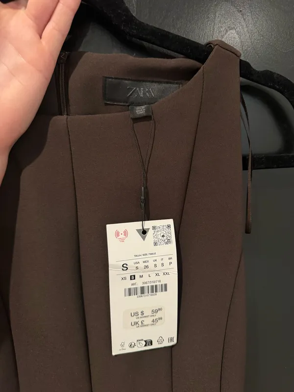 ZARA Brown Mini Dress - Image 3