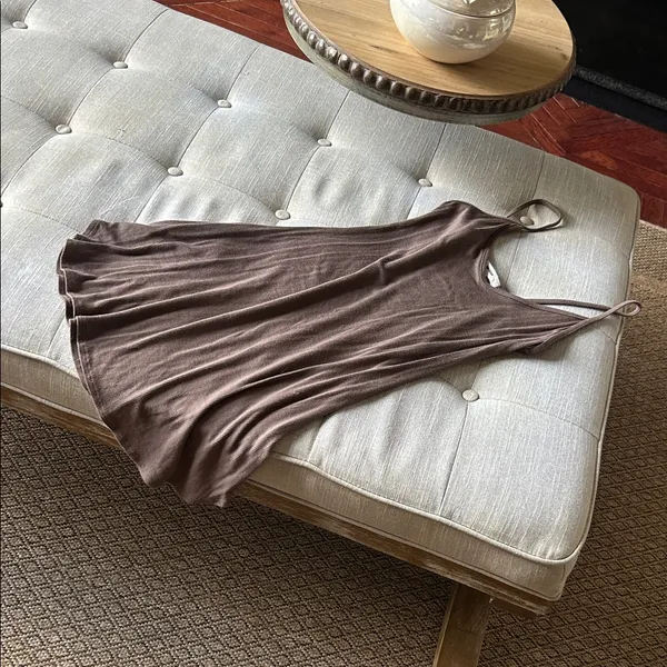 JOAH BROWN Sold Out Slip Dress Brown Rib Size M/L - Image 2