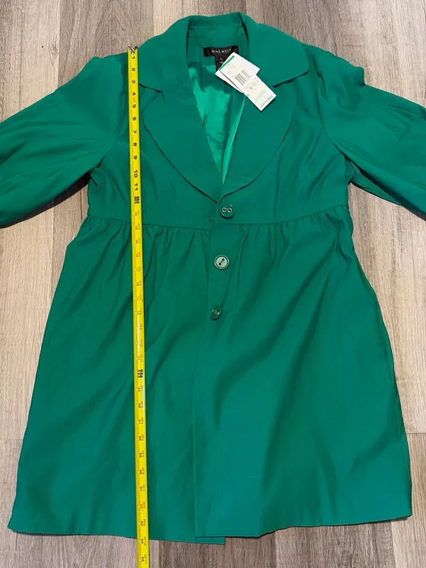 Nine West New!Green Button-Front Women's jacket size L - Image 9