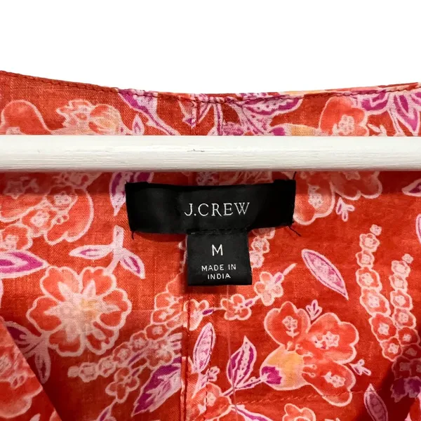 NWT J Crew Long-sleeve ramie tunic top in painted block print M - Image 7