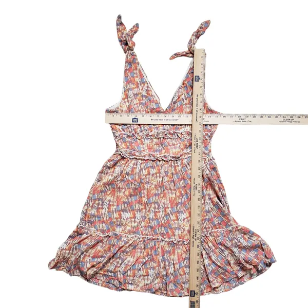 Gypsies & Moondust Mini Sun Dress Small Geometric Tie Shoulder Boho - Image 6