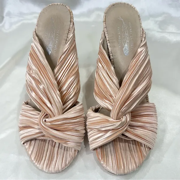 Free People X Jeffrey Campbell Venice Mule Heels 6.5 Twist Satin Feminine Chic - Image 14