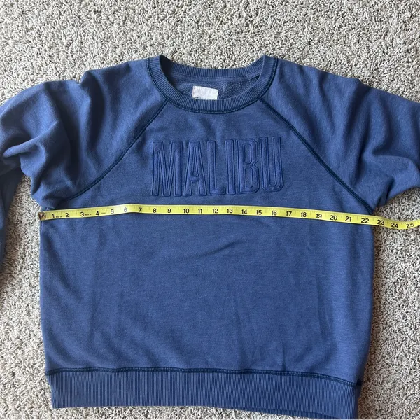 Vintage American Eagle Malibu Sweatshirt Sz Large Denim Blue Fleece R9 - Image 8