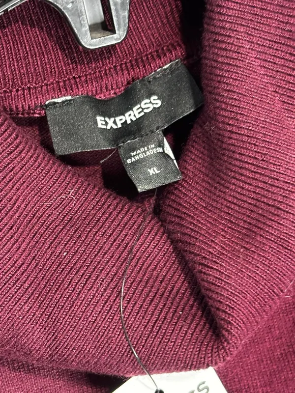 Express Women's Burgundy Long Sleeve Turtleneck Sweater Dress Size XL - Image 4