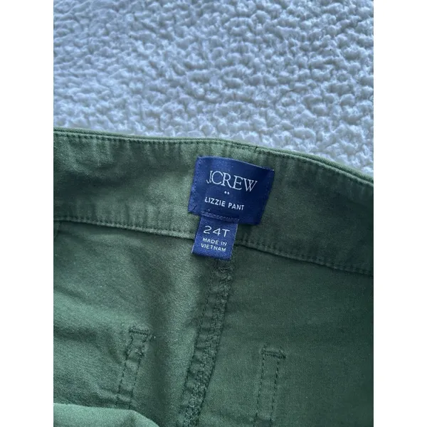 J.Crew $118 Lizzie High Rise Patch Pocket Wide Leg Pant Pine Green Size 24T - Image 14