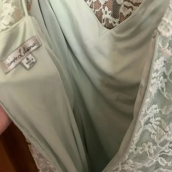 Simply Liliana Green Lace Dress Size 8 - Image 3