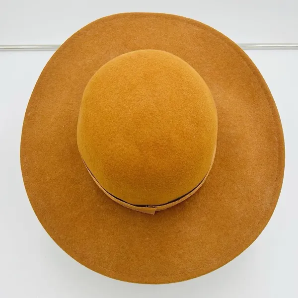 Wide Brim 100% Wool Felt Camel Brown Fedora One Size Hat Explorer Classic - Image 5