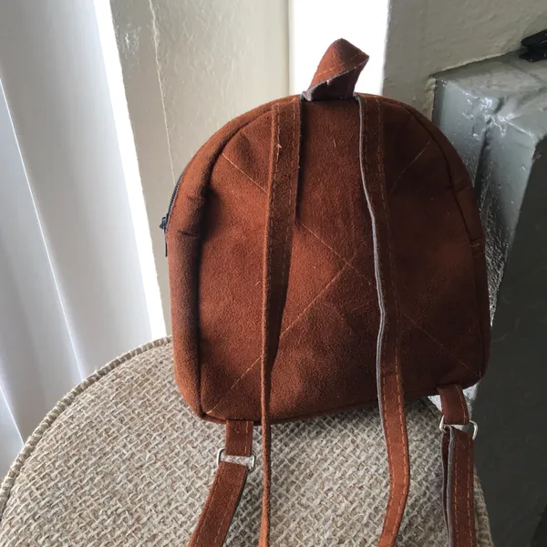 Mini colorful brown embroidered floral backpack - Image 2
