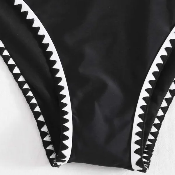 SheIn Whip Stitch Lace Up Bandeau Bikini - Image 8