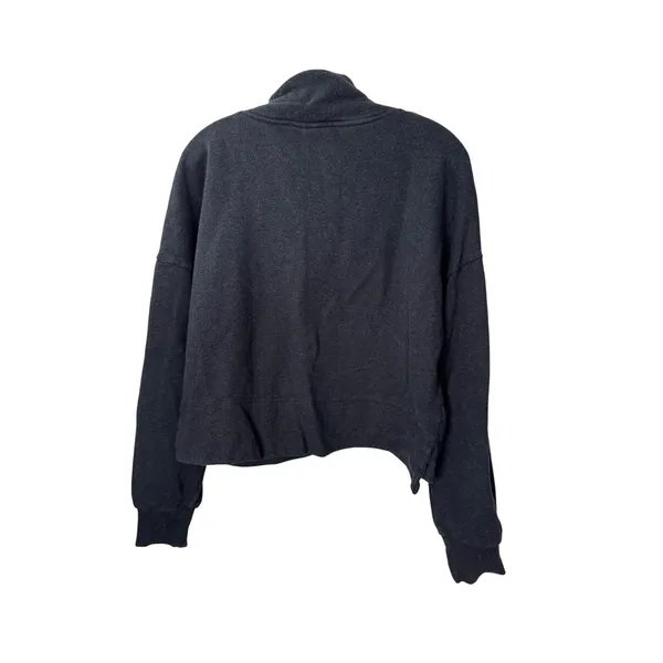 Sweaty Betty Quarter Zip Sweatshirt Charcoal Grey Cropped Funnel Neck Pullover - Image 3