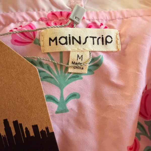 Main Strip NWT Pink Floral Half Zip Windbreaker Hoodie Pullover - Image 7