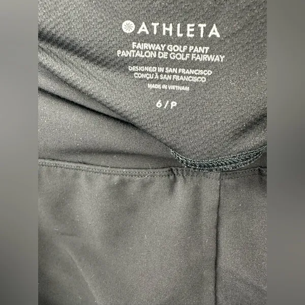 Athleta Fairway High Rise Golf Pant Black‎ Women's Size 6P Straight Leg - Image 5