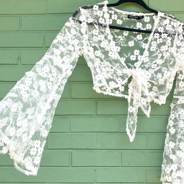 Nasty Gal collection sheer crop top - Image 4