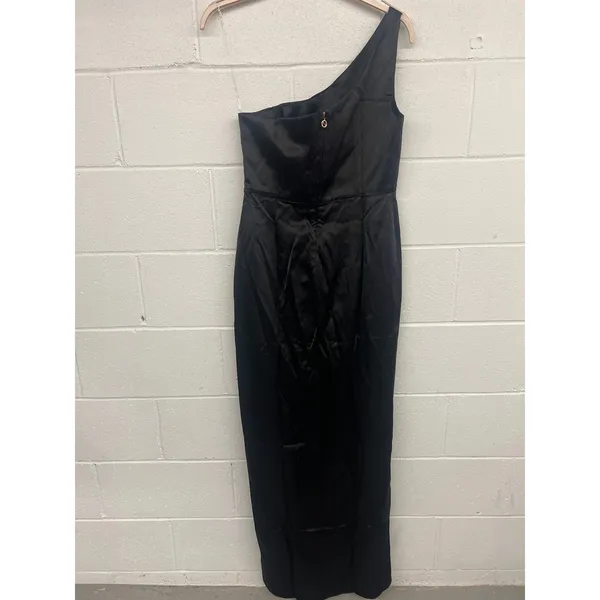 NWT Nookie Sz L Virtue Black One Shoulder Thigh High Slit Evening Cocktail Gown - Image 5