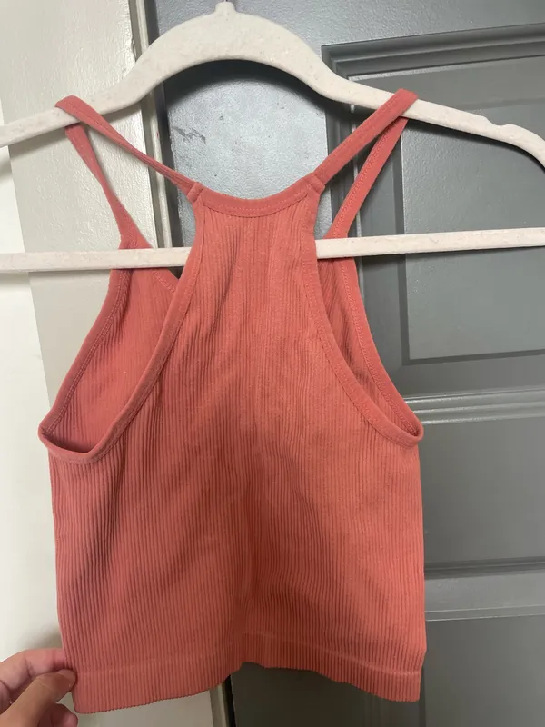 Orange Halter Neck Crop Tank - Image 2