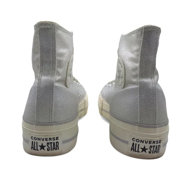 Converse Shoes Womens 9 CTAS Lift Platform‎ Metallic Silver Sneakers 571082C - Image 6