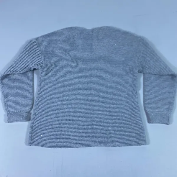 Tommy Bahama Sweater Pullover Womens XS Gray V-Neck Tight-Knit Sequin Ribbed - Image 8