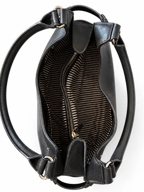Kate Spade New York Black Leather Large Shoulder Bag Satchel Tote - Image 3