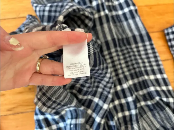 Everlane Oversized Flannel Shirt Dress Plaid Long Sleeve Relaxed linen large - Image 7