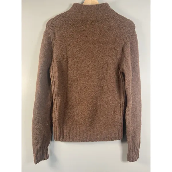Point‎ Sur J. Crew Alpaca Merino Wool Blend Mockneck Sweater Women's Small Brown - Image 3