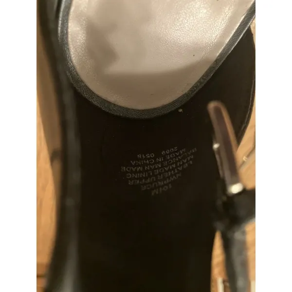 Nine West Pruce Black Leather Open Toe Block Heel Ankle Strap Buckle 10.5 - Image 3