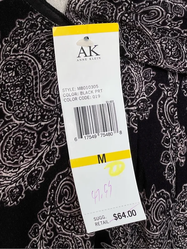 Anne Klein Long Sleeve Scoop Neck Knit Dress - M - Image 7