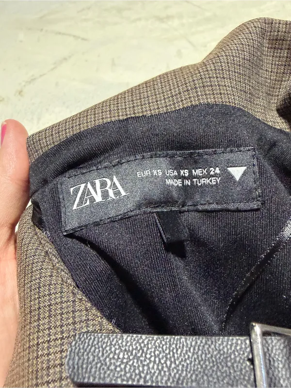 Zara Brown Short-Sleeve Collared Sheath Dress XS - Image 4