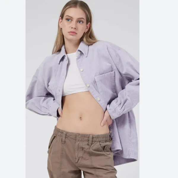 Nwt Levi'S - Jovi Relaxed Shirt In Purple Garment Dye - Image 3