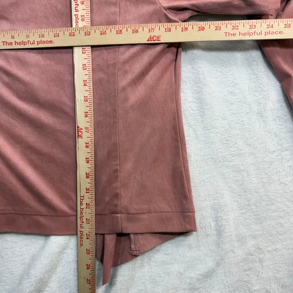Lascana M‎ Faux Suede Waterfall Jacket Dusty Rose Pink Soft Drape Blazer Office - Image 7