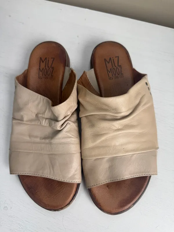 Miz Mooz Dandelion Leather Wide Width Slide Sandals Size 36W - Image 10